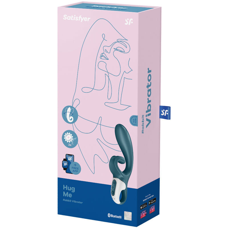Vibratore hug me rabbit rosa stimolazione punto g clitoride controllo mezzo app bluetooth satisyfer connect