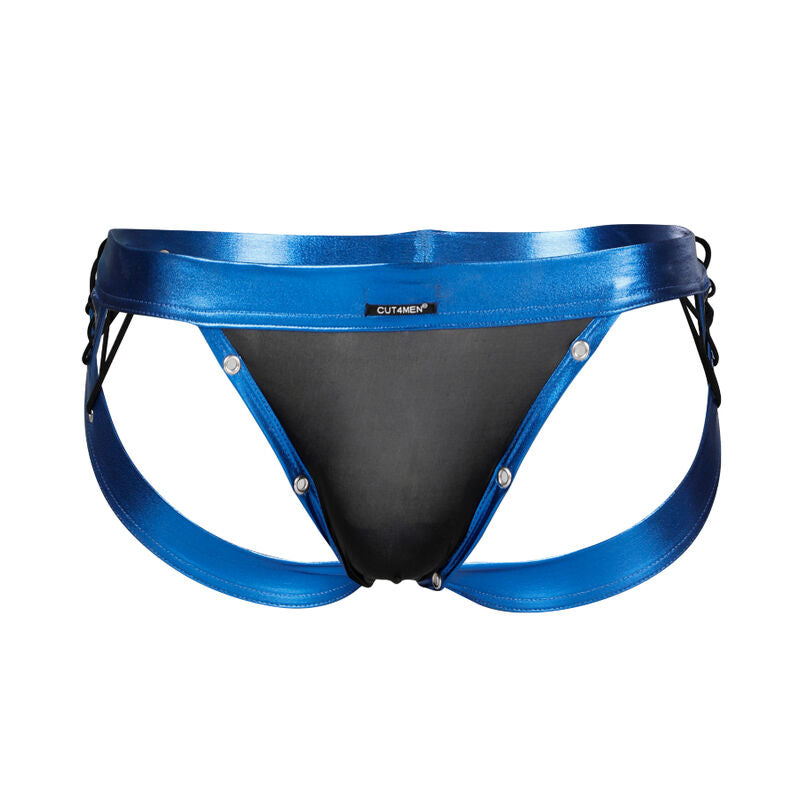 Cut4Men - Jockstrap Desire En Cuir Bleu L