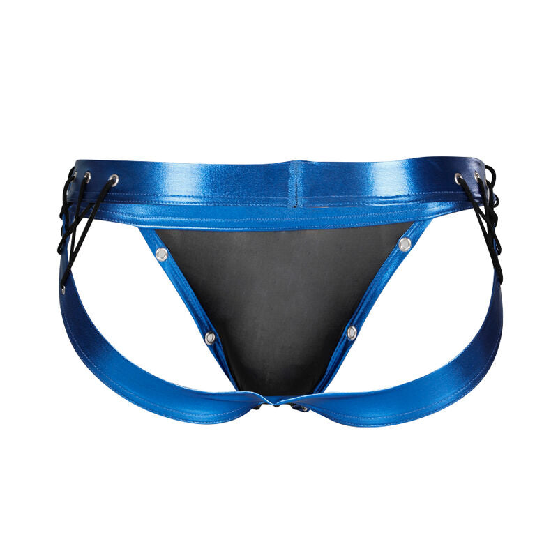 Cut4Men - Jockstrap Desire En Cuir Bleu L