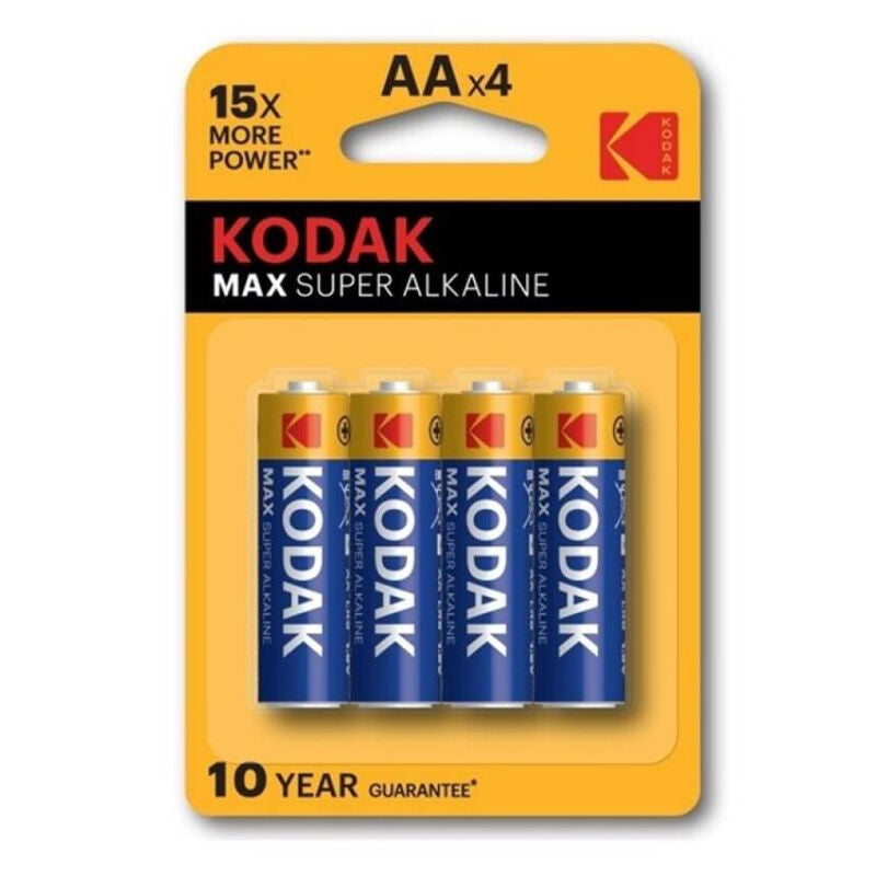 Batterie AA alcaline ad alte prestazioni Alkaline MAX 1.5V confezione da 4 ideali per dispositivi quotidiani Kodak