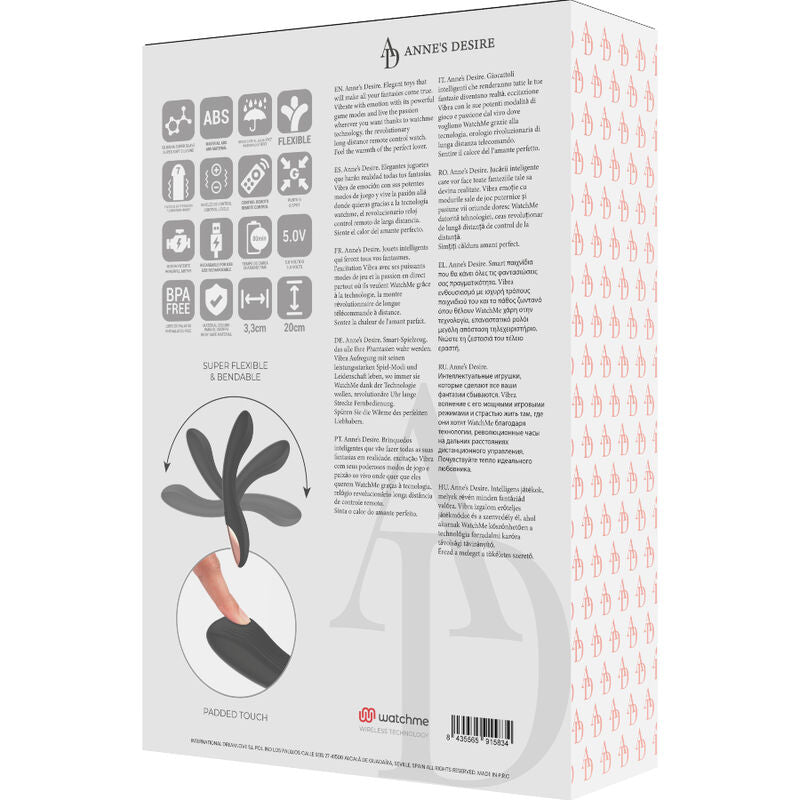 Vibratore punto g silicone controllato da remoto 100% waterproof usb design curvo 7 modalità watchme annes desire