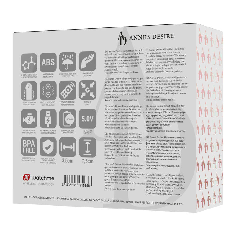 uovo vibrante con controllo remoto watchme impermeabile silicone medico vegano nero Anne'S Desire