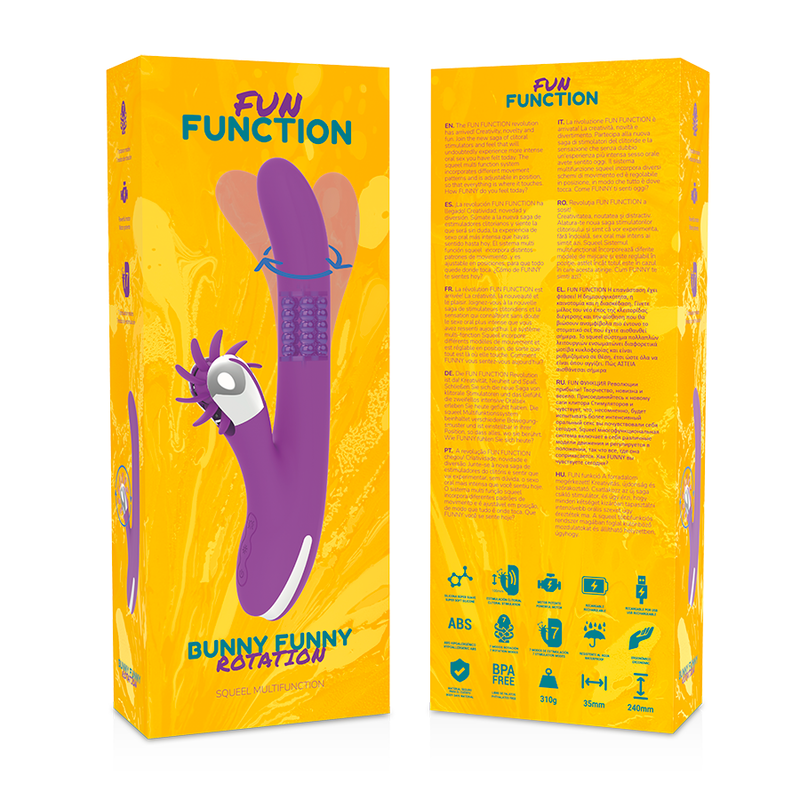 Vibratore rabbit stimolatore rotante clitoride multifunzione silicone morbido ricaricabile USB impermeabile Fun Function