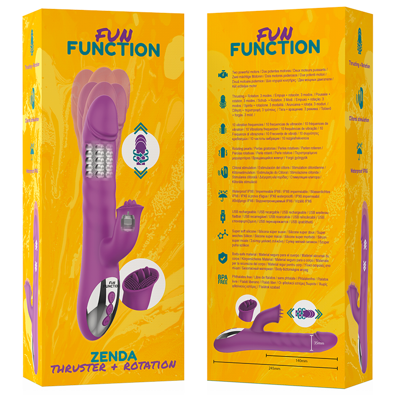 Vibratore stimolatore rabbit clitoride e punto G con vibrazione rotante 10 modalità USB impermeabile silicone morbido Fun Function