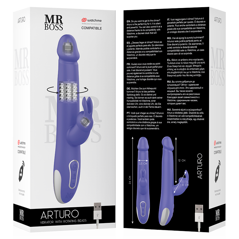 Vibratore rotatore potente silenzioso stimolatore punto G clitoride compatibile Watchme ricaricabile USB MR BOSS