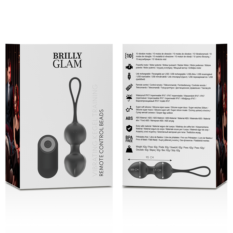 Palline Kegel Vibranti Ricaricabili con Telecomando 10 Modalità Impermeabili Silicone Sicuro USB BRILLY GLAM