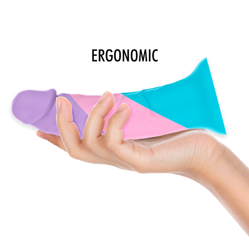 Dildo ergonomico in silicone sicuro per la pelle super flessibile colore pastello compatibile con Fantasy Harness Mythology