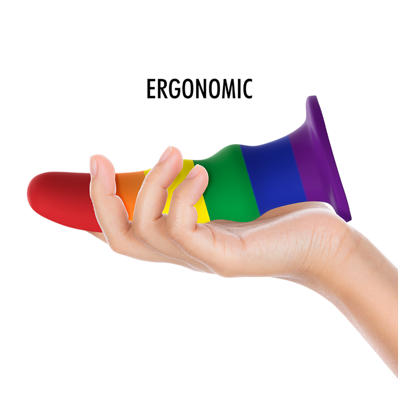 Dildo ergonomico vibrante flessibile impermeabile silicone sicuro con base di aspirazione misura M Mythology