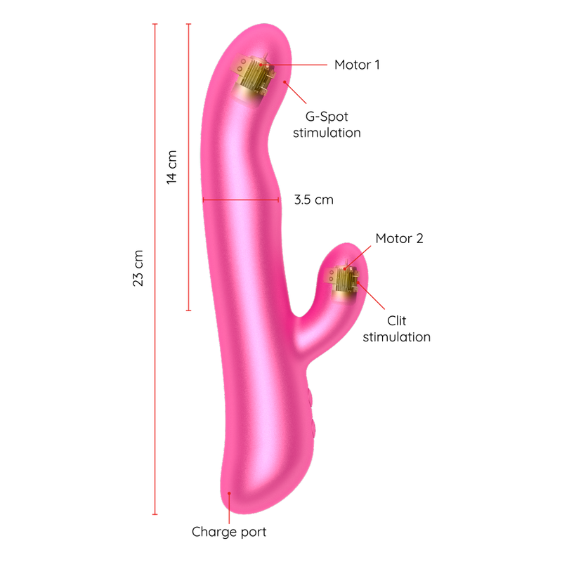 Vibratore rabbit con vibrazione e rotazione con controllo app a distanza in silicone medico Oninder