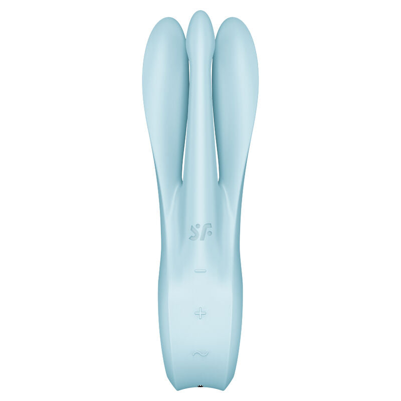 Vibratore doppio in silicone flex stimolazione clitoride e labbra 3 motori potenti 12 programmi impermeabile Satisfyer