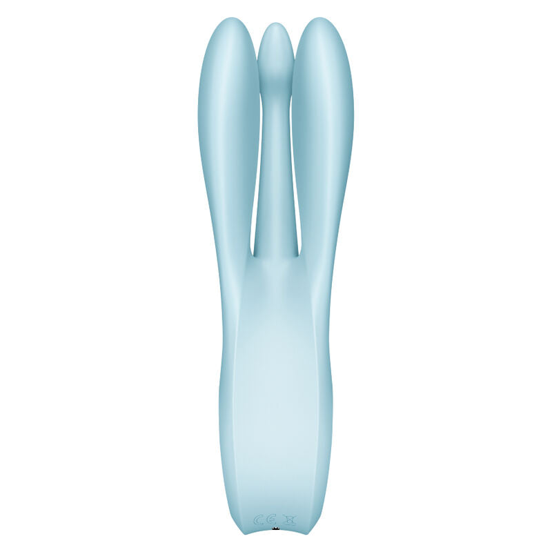 Vibratore doppio in silicone flex stimolazione clitoride e labbra 3 motori potenti 12 programmi impermeabile Satisfyer