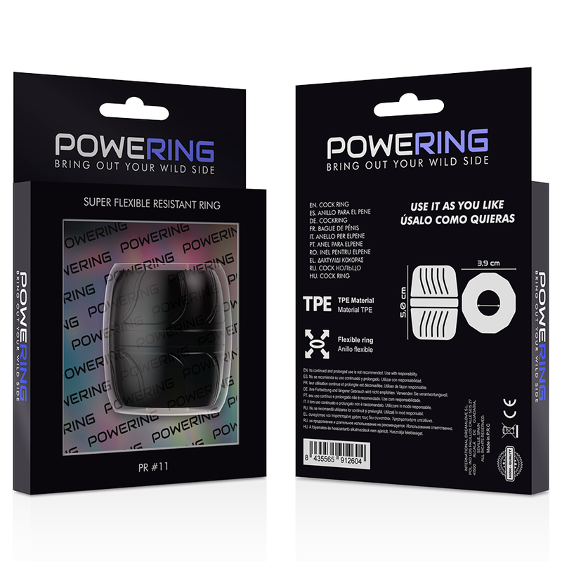 Powering - Anneau Pénien Super Flexible Et Résistant 5 Cm Pr11 Noir