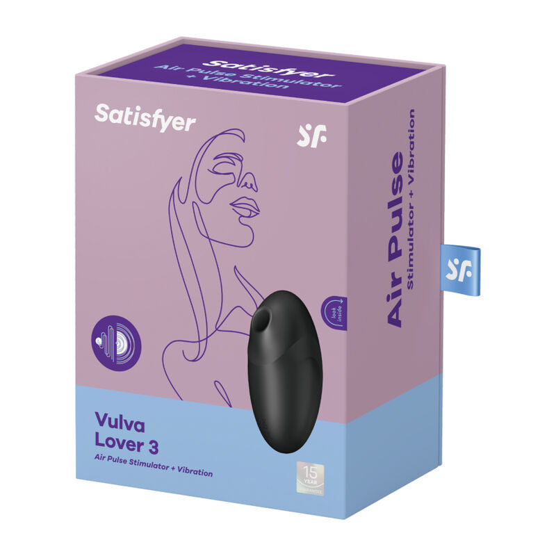 stimolatore e vibratore clitoride impermeabile 11 intensità onde aria silicone morbido nero Satisfyer Air Pulse