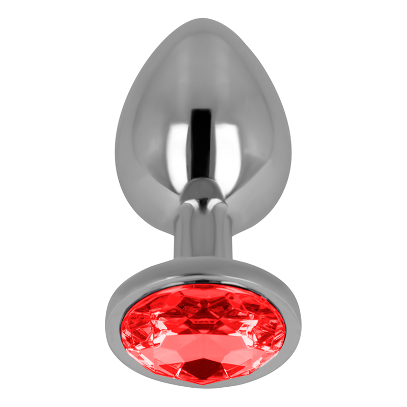 Plug Anal En Métal Avec Tête Diamant Rouge 9Cm Ohmama