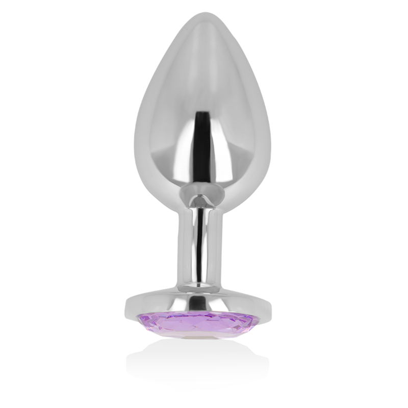 Plug anale in metallo con testa diamante color viola 7cm OHMAMA
