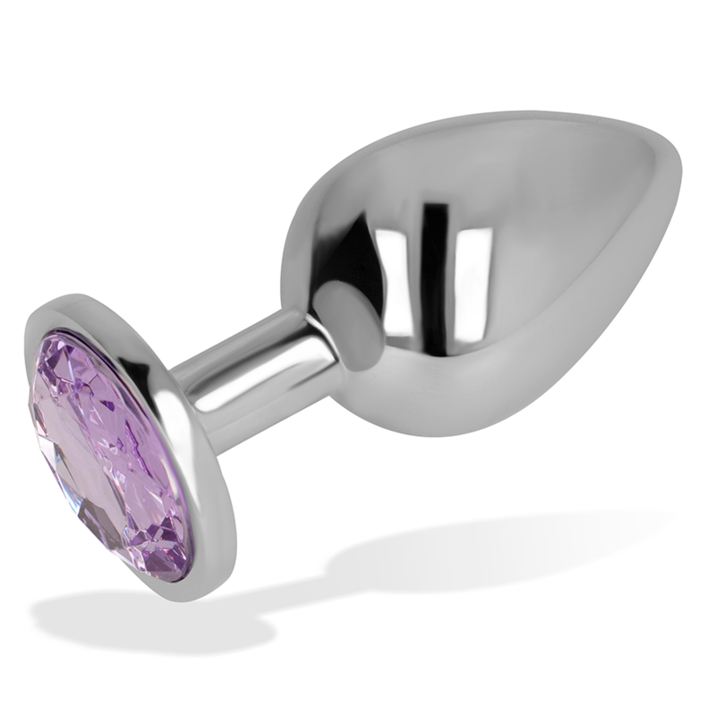 plug anale in metallo 7 cm con testa diamante viola per giochi anali elegante e pesante senza nichel ohmama anal