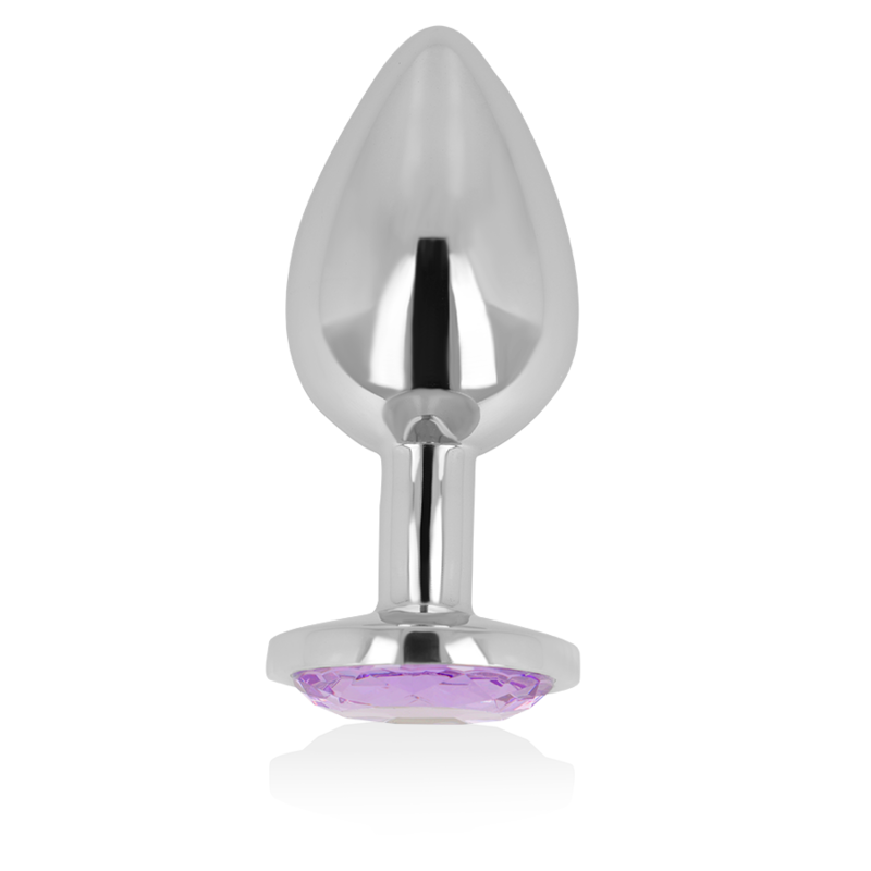 Plug anale in metallo con testa diamante color viola 8cm OHMAMA