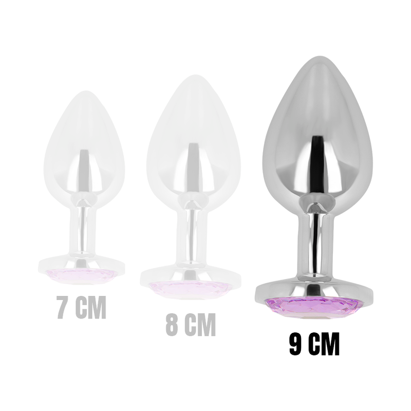 Plug Anal En Métal Avec Tête Diamant Violet 9Cm Ohmama