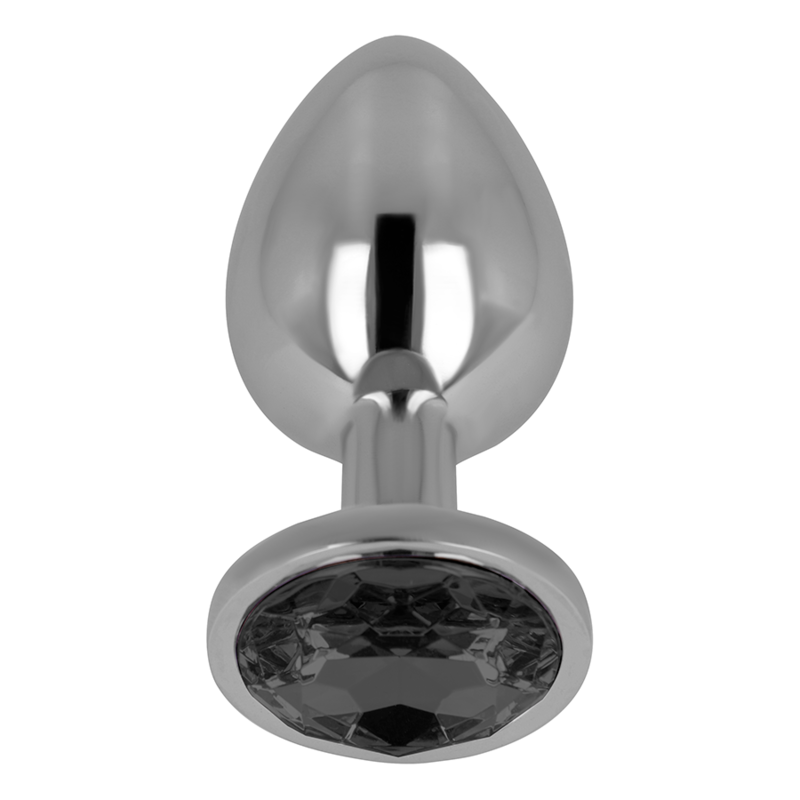 Plug anale in metallo con testa diamante nero 9 cm resistente elegante per principianti OHMAMA ANAL