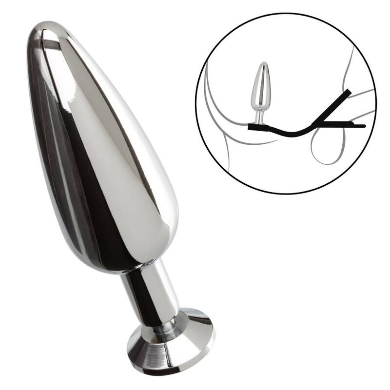 plug anale metallo sottile con doppio anello silicone per piacere e stimolazione temperatura california exotics