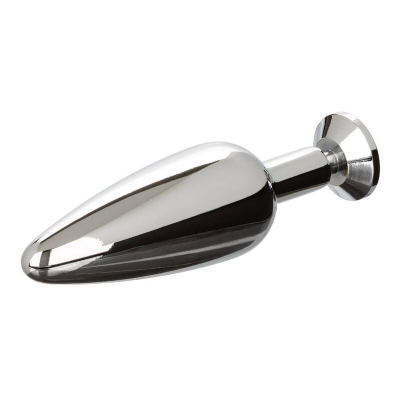 plug anale metallo sottile con doppio anello silicone per piacere e stimolazione temperatura california exotics