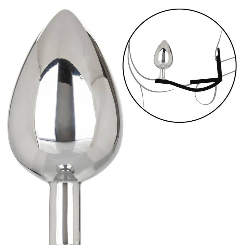 plug anale xl in metallo con doppio anello fallo in silicone per pene e testicoli miglioramento supporto californiano california exotics