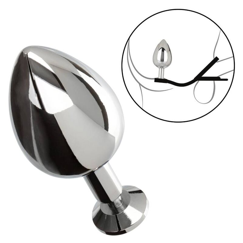 plug anale xl in metallo con doppio anello fallo in silicone per pene e testicoli miglioramento supporto californiano california exotics