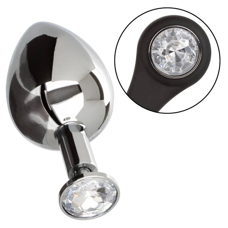 plug anale xl in metallo con doppio anello fallo in silicone per pene e testicoli miglioramento supporto californiano california exotics