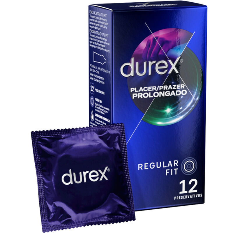 Preservativi ritardanti durevoli Durex Pleasure Extended con lubrificante Performa per eiaculazione ritardata 12 unità Durex Condoms