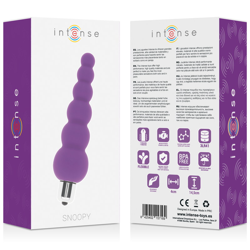 Vibratore silicone morbido Snoopy 7 velocità impermeabile e flessibile per piacere anale o vaginale Intense
