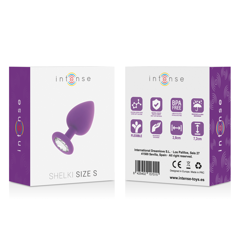 Plug anale lilla morbido e setoso silicone medicale 2,8x7,2 cm flessibile resistente acqua Intense