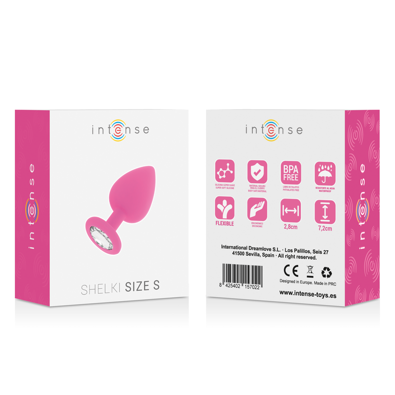Plug anale in silicone morbido e setoso impermeabile con base di diamante lux fucsia Intense