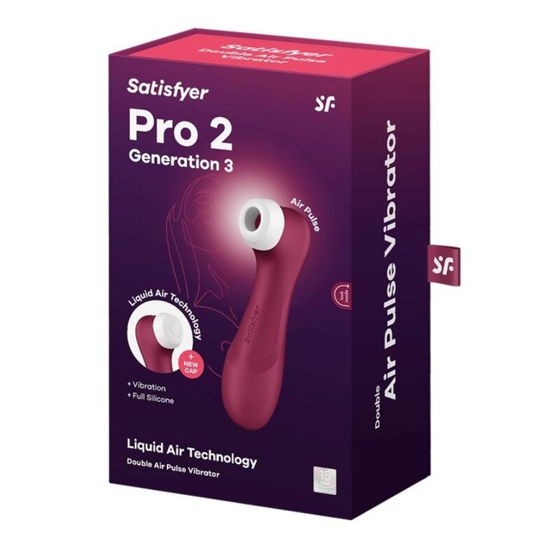 Satisfyer Pro 2 Generazione 3 stimolatore clitorideo aria liquida vibrazione silicone impermeabile rosso SATISFYER AIR PULSE