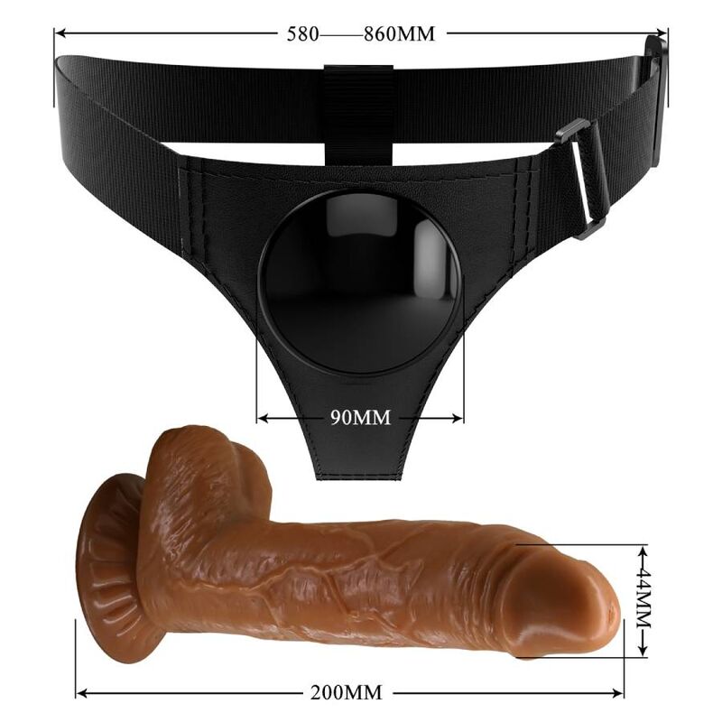 Pretty Love - Universal Harness Slip Harness With Dildo Micheal 20 Cm Black