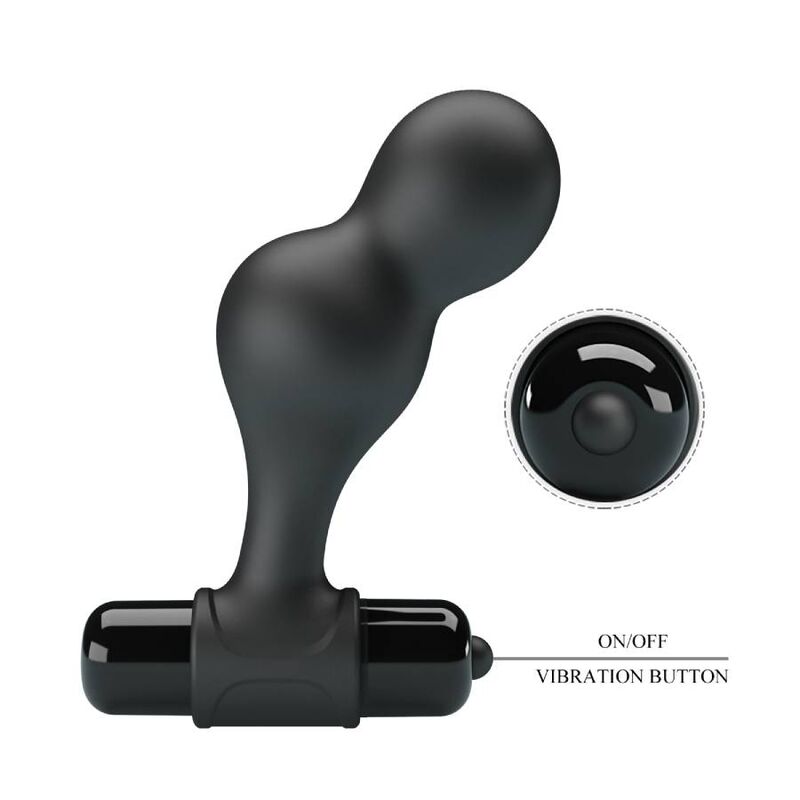 Plug anale vibrante nero in silicone a 10 funzioni con proiettile blu per piacere intenso e comfort Mr Play