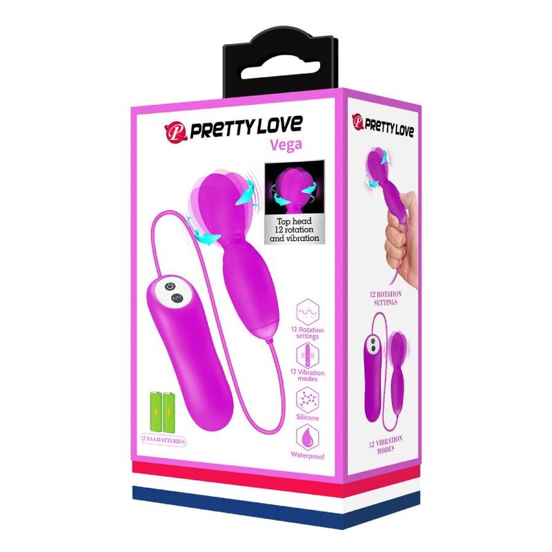 Pretty Love - Vega Massager With Rotation And Vibration 12 Functions Fuchsia