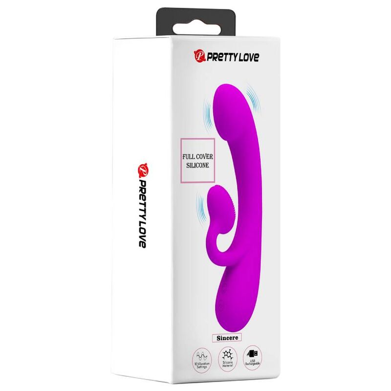 Pretty Love - Vibratore Sincero E Ventosa Clitoride In Silicone Viola