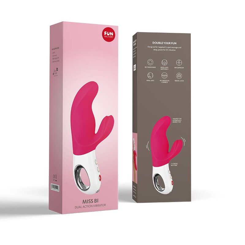 Vibratore rabbit con doppia stimolazione vaginale e clitoridea Fun Factory Miss Bi Dual Rosa Bianco