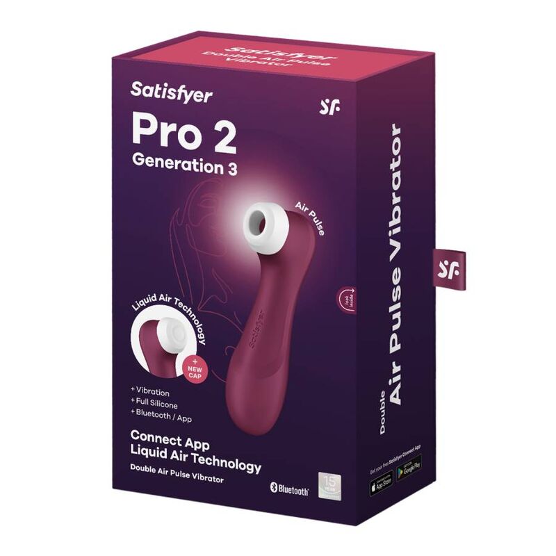 Stimolatore clitoride con onde di pressione vibrazione impermeabile Bluetooth Pro 2 Generation 3 Satisfyer