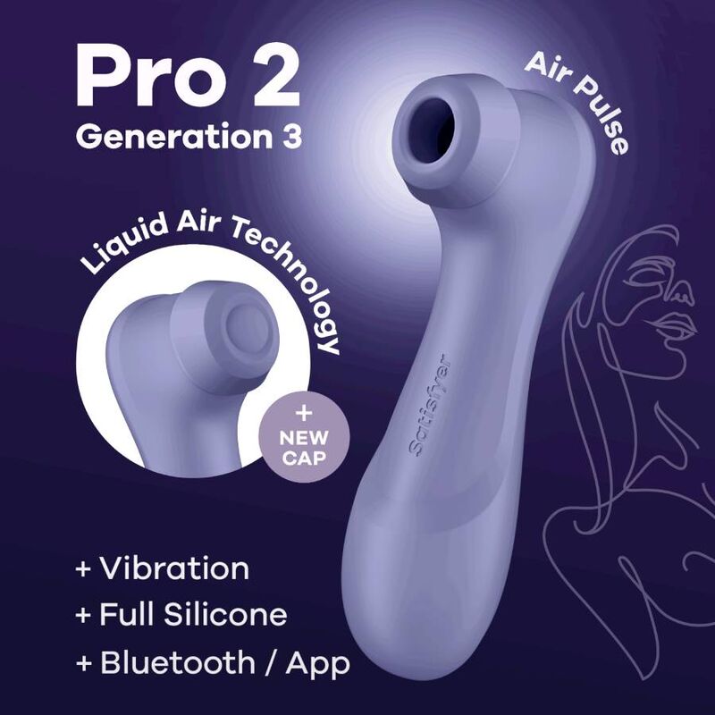 Stimolatore clitoride con onde di pressione vibrazione impermeabile Bluetooth Pro 2 Generation 3 Satisfyer