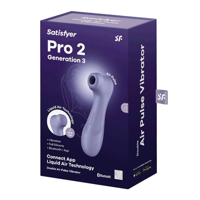 Stimolatore clitoride con onde di pressione vibrazione impermeabile Bluetooth Pro 2 Generation 3 Satisfyer