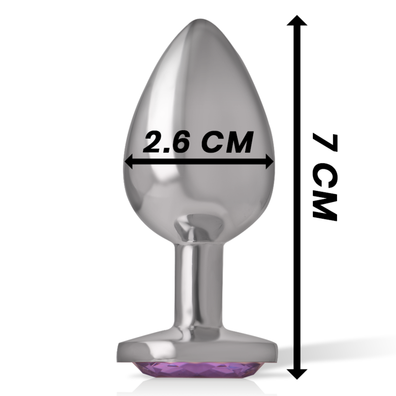 plug anale metallo con gioiello viola glamour stimolazione intensa sicuro corpo 7cm 2.6cm Intense anal toys