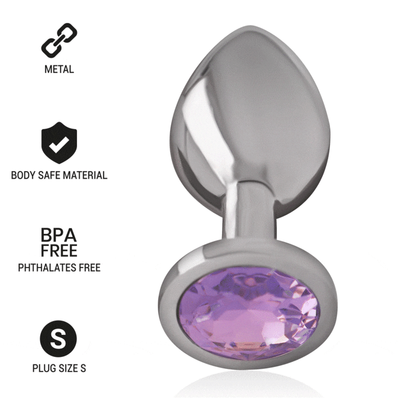 Plug anale in alluminio con testa diamante color viola S Intense