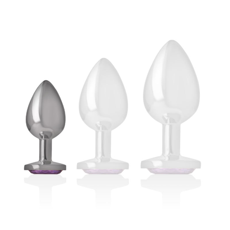 plug anale metallo con gioiello viola glamour stimolazione intensa sicuro corpo 7cm 2.6cm Intense anal toys