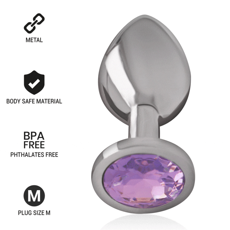 Plug anale in alluminio con testa diamante color viola M Intense