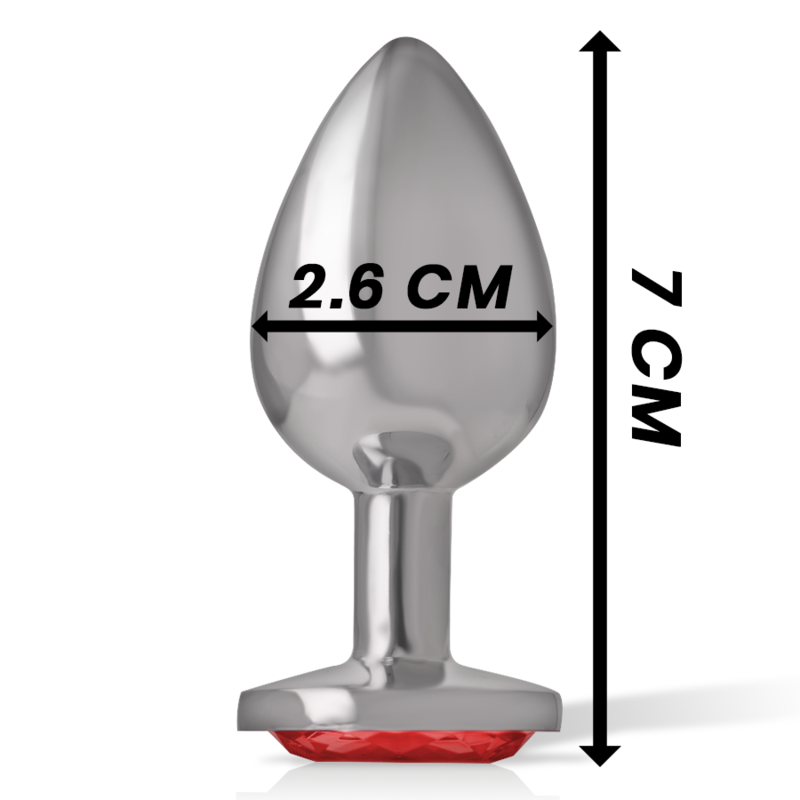 plug anale in metallo con gemma rossa taglia s sicuro e glamour per stimolazione elegante intense anal toys