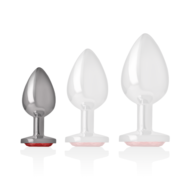 plug anale in metallo con gemma rossa taglia s sicuro e glamour per stimolazione elegante intense anal toys