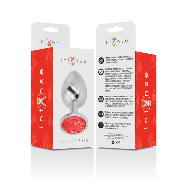 plug anale in metallo con gemma rossa taglia s sicuro e glamour per stimolazione elegante intense anal toys