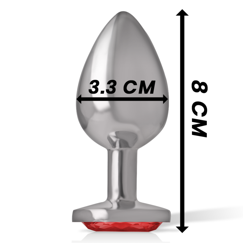 plug anale metallo rosso testa diamante piacere glamour corpo sicuro misure 8cm x 3.3cm Intense Anal Toys
