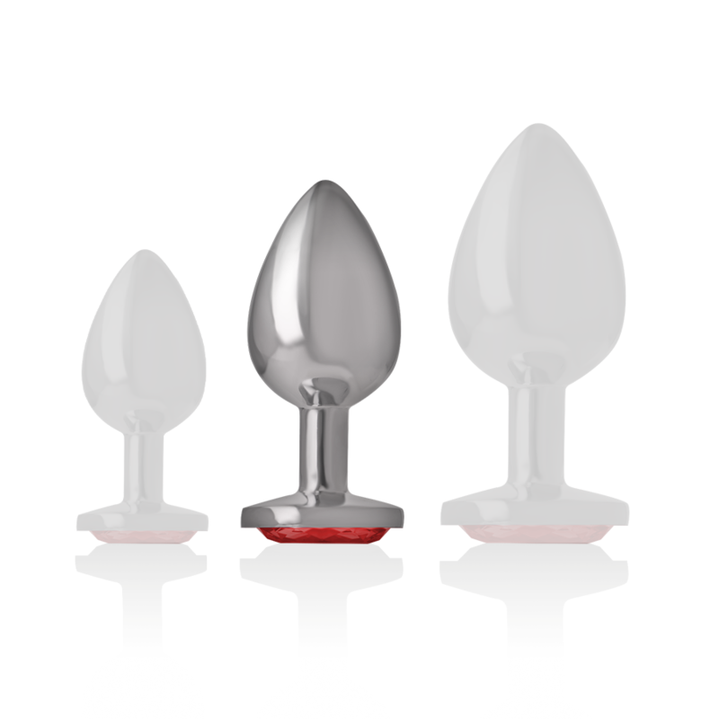 plug anale metallo rosso testa diamante piacere glamour corpo sicuro misure 8cm x 3.3cm Intense Anal Toys
